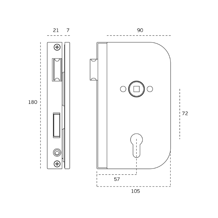 Lock for glass doors JNF IN.20.3200