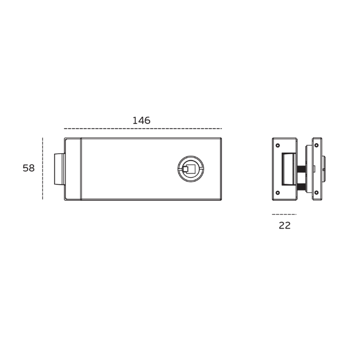 Lock for glass doors JNF IN.20.362