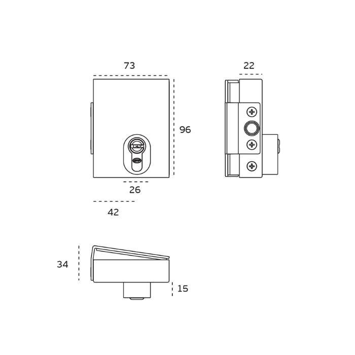 Lock for glass doors JNF IN.81.130