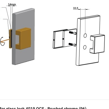 Lock for glass doors Tupai 4019