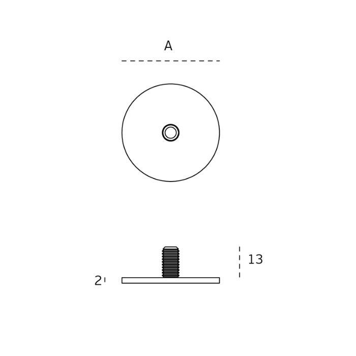 Līmējama durvju atdures pamatne JNF IN.13.BS