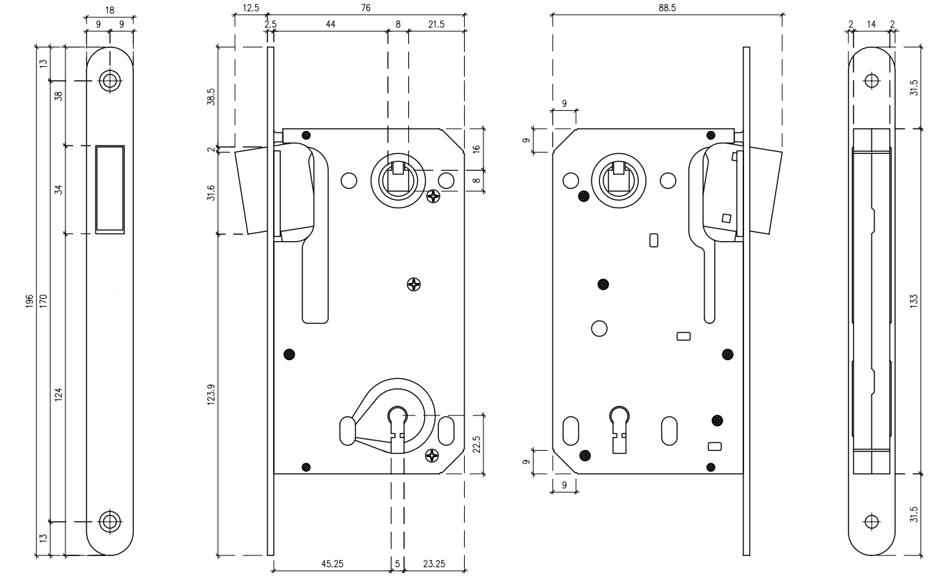 Magnetic door lock with striking plate Aprile 2867/2868/2869 