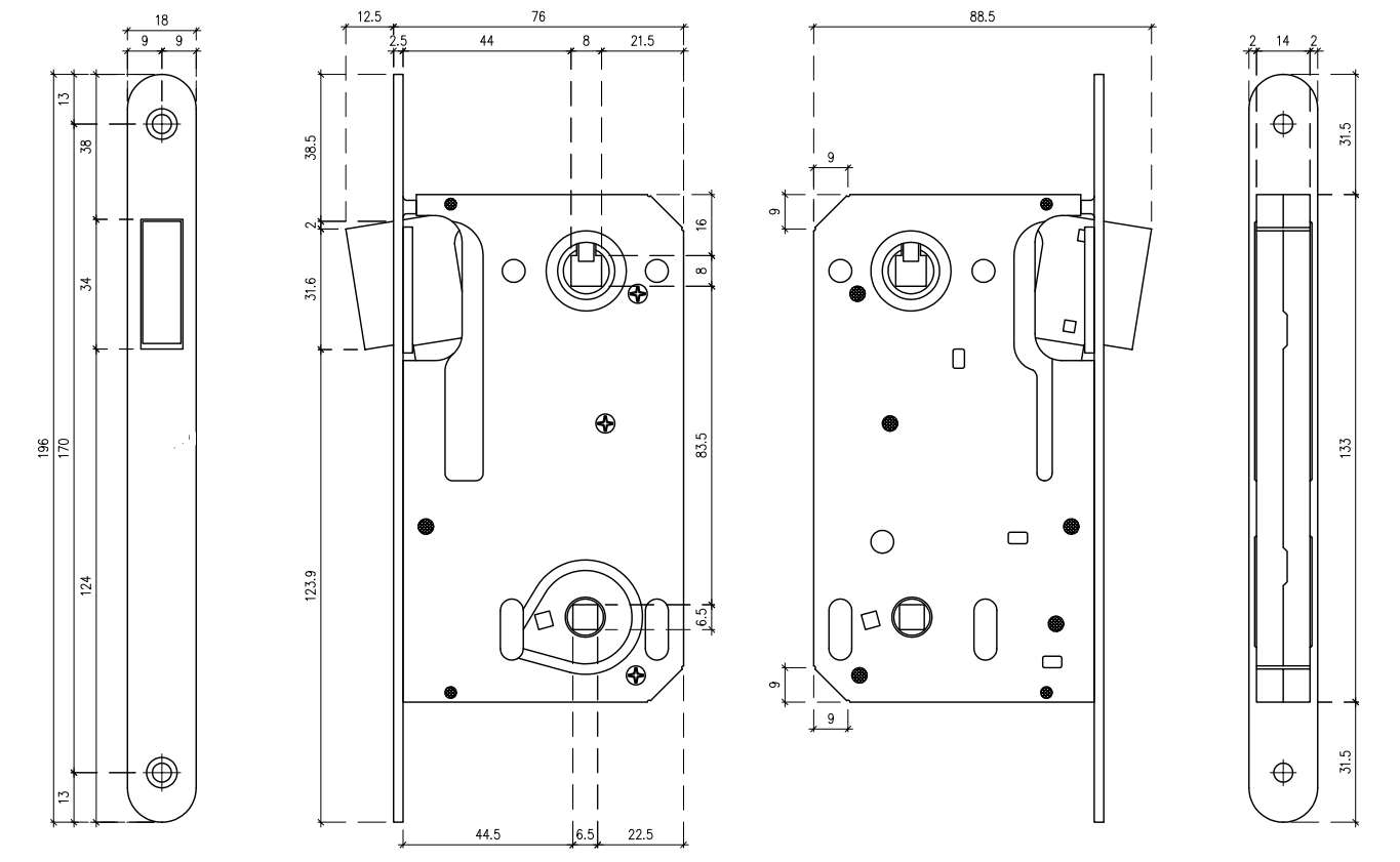 Magnetic door lock with striking plate Aprile 2867/2868/2869 