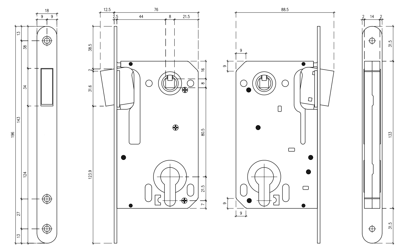 Magnetic door lock with striking plate Aprile 2867/2868/2869 