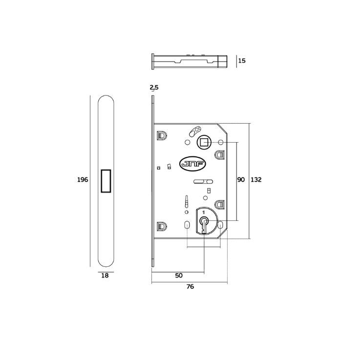 Magnetic door lock with striking plate JNF 870 Series