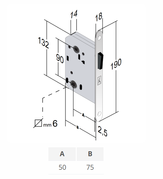 Magnetic lock Bonaiti TWIN WC