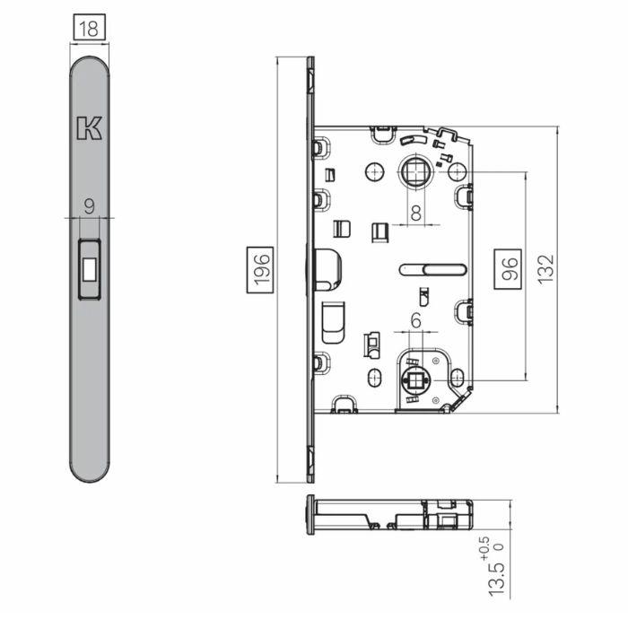 Magnetic lock with silent handle movement Krona Koblenz SPINOFF Premium
