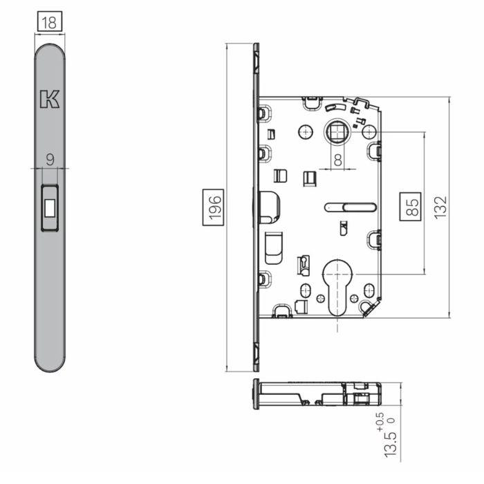 Magnetic lock with silent handle movement Krona Koblenz SPINOFF Premium