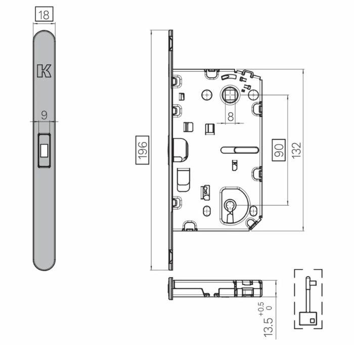 Magnetic lock with silent handle movement Krona Koblenz SPINOFF Premium