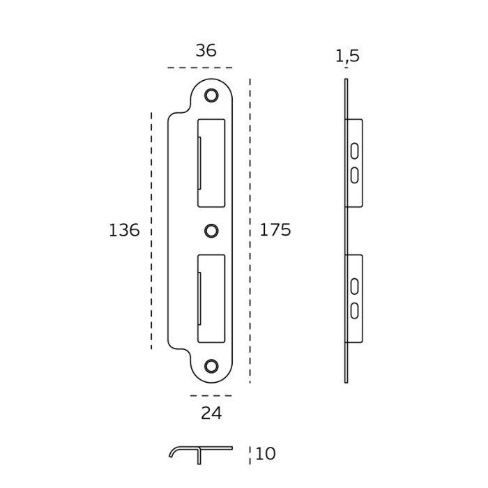 Mortise lock for fire-resistant doors JNF lN.20.990