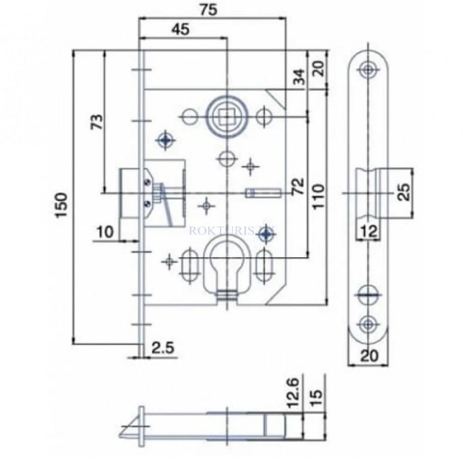 Mortise lock Hobes K052/K053 (2014/2018)