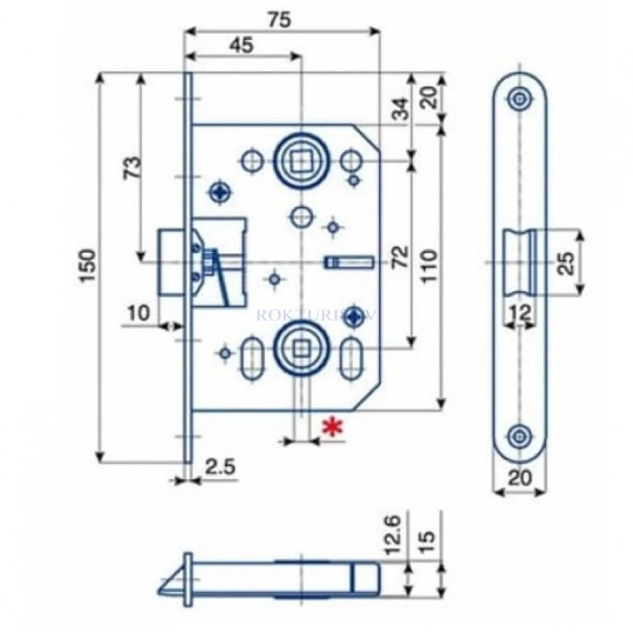Mortise lock Hobes K052/K053 (2014/2018)