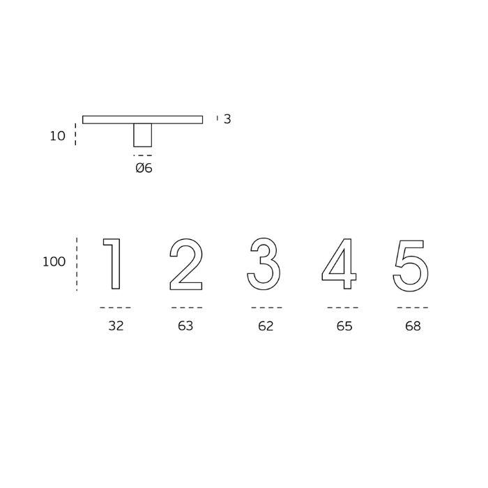 Numerals 100/150/200 mm JNF IN.34.00..P