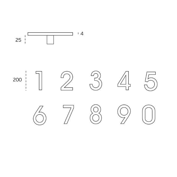 Numerals 100/150/200 mm JNF IN.34.00..P