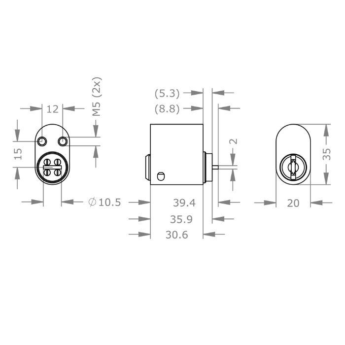 Outside scnadinavian oval cylinder Evva MCS