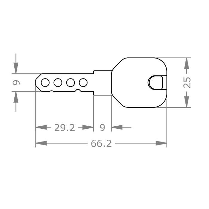 Outside scnadinavian oval cylinder Evva MCS