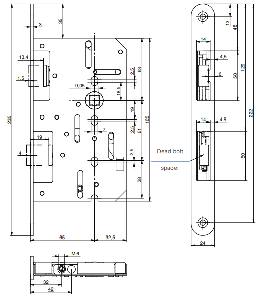 Panic lock for passive leaf Eco Schulte 72/65/9 GBS 94