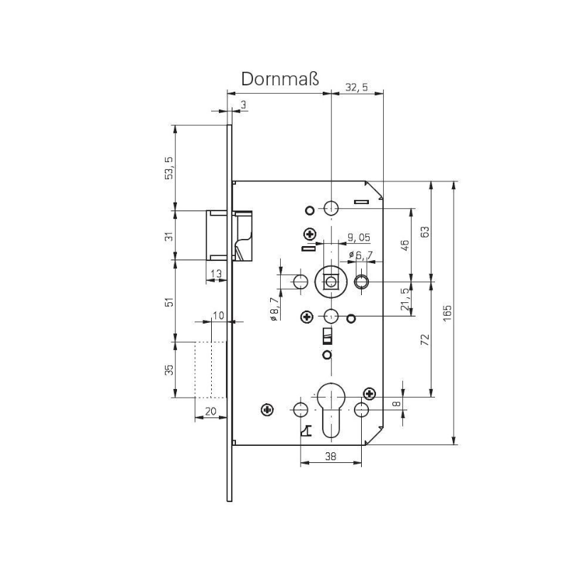 Panic lock for single leaf door Eco Schulte GBS 92