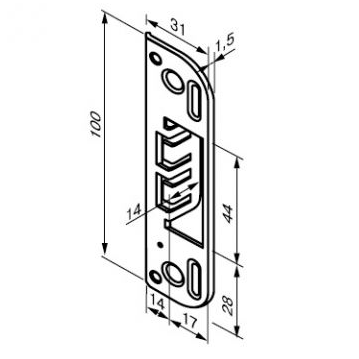 Pretplāksne bezpārfalces durvīm 0033