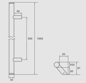 Pull handle oblique Axa Montreal