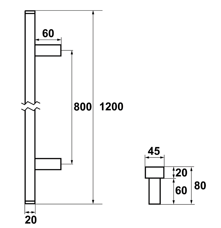 Pull handle straight Axa Amsterdam