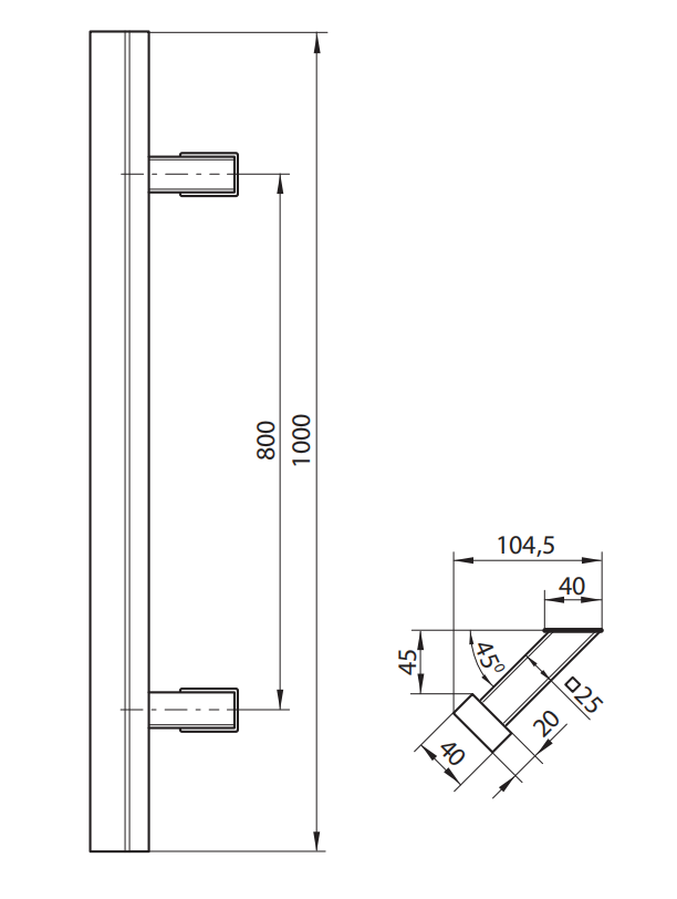 Pull handle WALA QA45-F