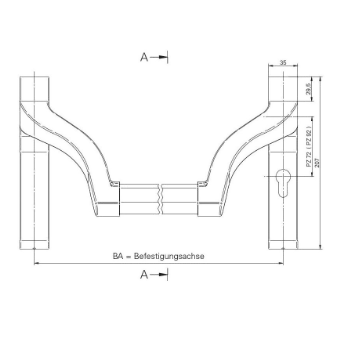 Push bar for panic doors Eco Schulte EPN 900 IV 72 45°
