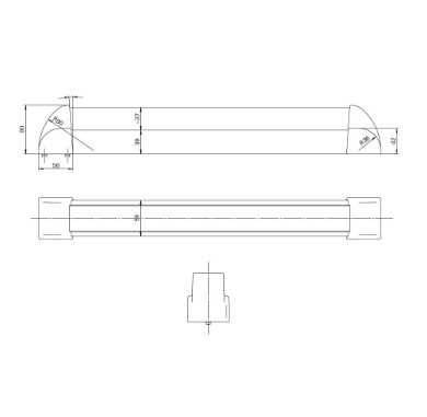 Push bar for panic doors for round rosettes Eco Schulte EPN 2000