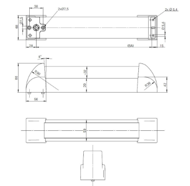 Push bar for panic doors for round rosettes Eco Schulte EPN 2000
