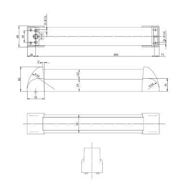 Push bar for panic doors for round rosettes Eco Schulte EPN 2000