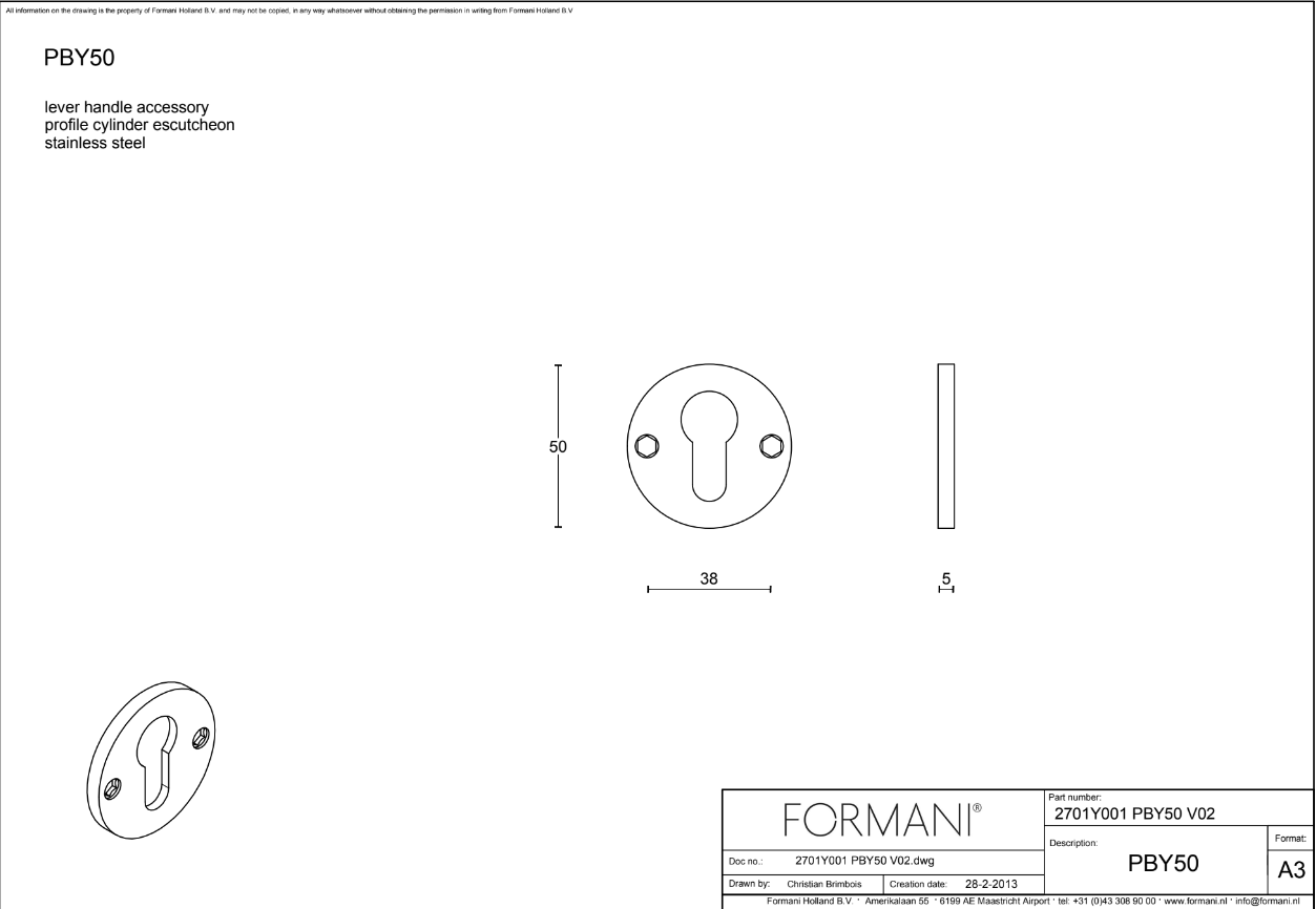 PZ rosette Formani ONE PBY50
