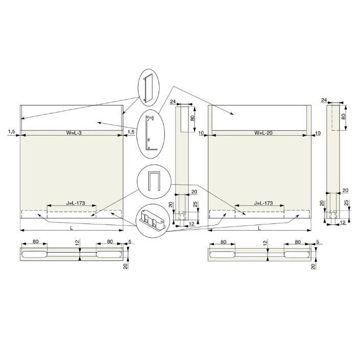 Sliding door system Sisco Sistem 1800 - 1150 Hidden