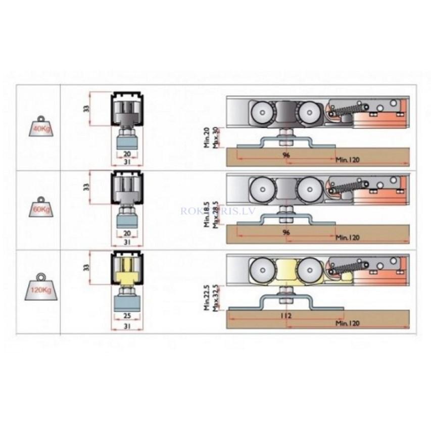 Sliding door system Terno Scorrevoli 80TG/NOR