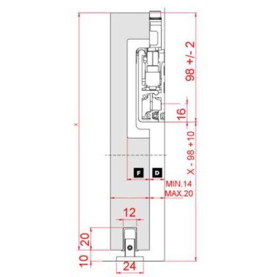 Sliding door system Terno Scorrevoli Diva Fluid