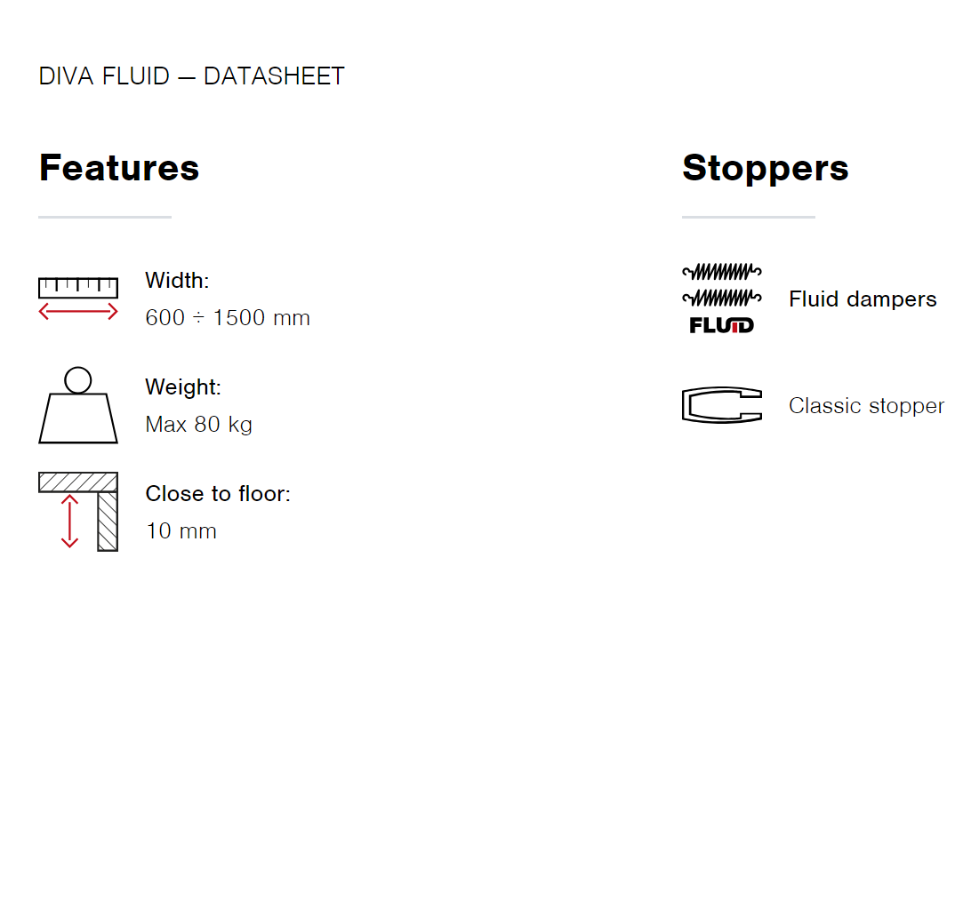Sliding door system Terno Scorrevoli Diva Fluid