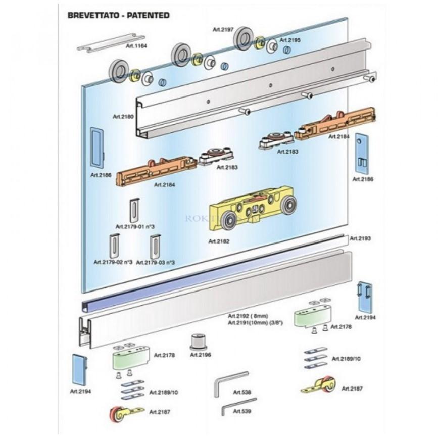 Sliding door system Terno Scorrevoli MAGIC2 VETRO