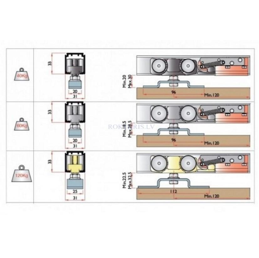 Sliding door system Terno Scorrevoli TG / NR with Soft Close brakes