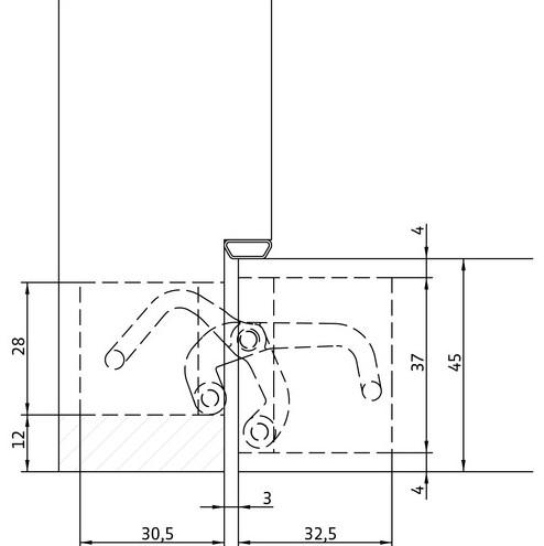 Slēptās eņģes ANSELMI AN 141 3D FVZ 12/45 (513)