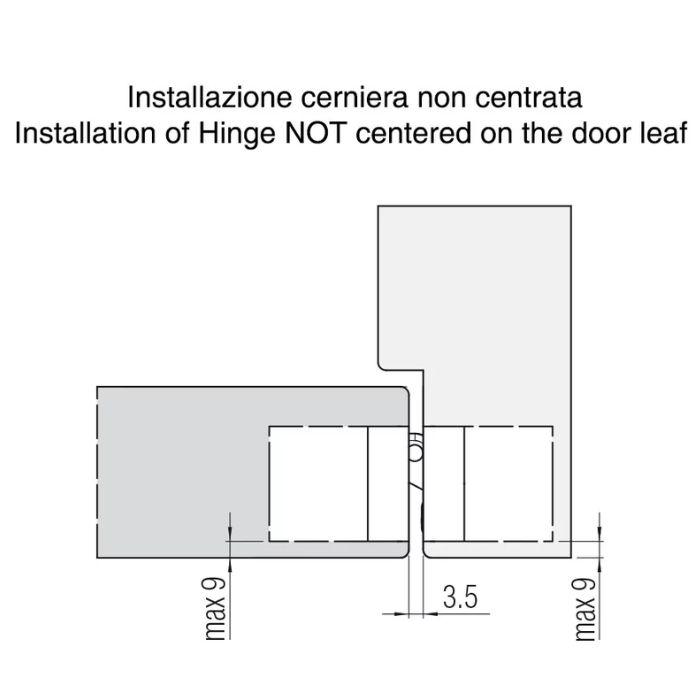 Slēptās eņģes durvīm ar apšuvumu KUBICA 27 - K2700