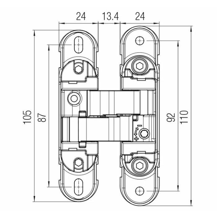 Slēptās eņģes Krona Koblenz KOMBI Hybrid K1060