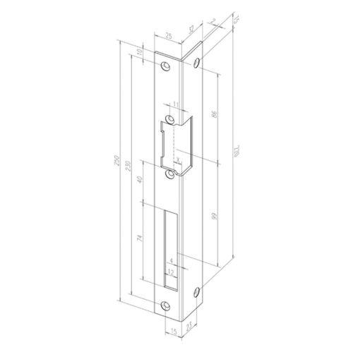 Strike plate Eff Eff Assa Abloy 06640-04