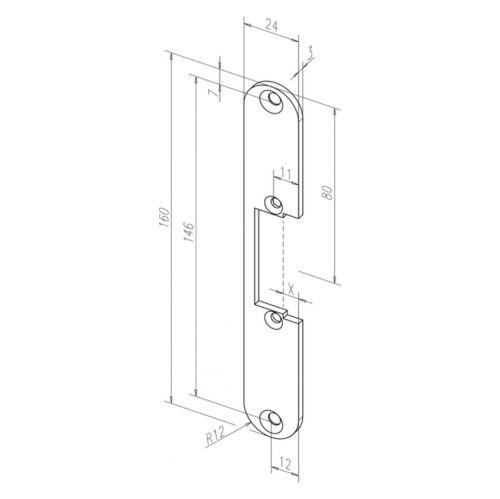 Strike plate Eff Eff Assa Abloy 12135-01