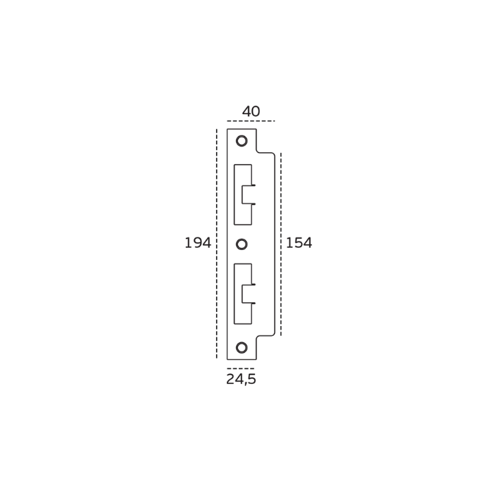 Strike plate for glass doors JNF IN.20.3221