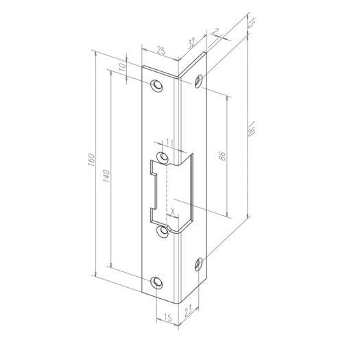 Striker plate Eff Eff Assa Abloy 09701-01