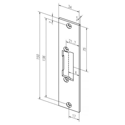 Striker plate Eff Eff Assa Abloy 21C35-01