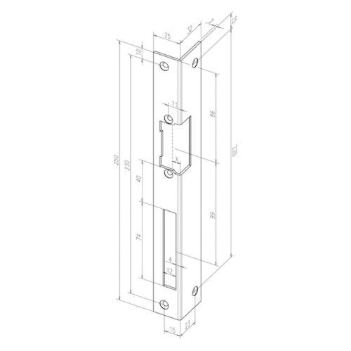 Striker plate Eff Eff Assa Abloy 6640-05
