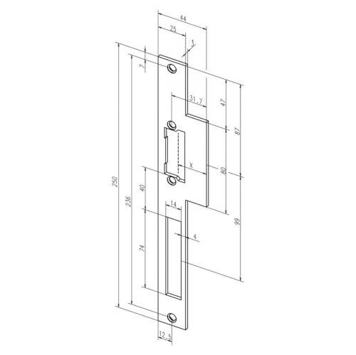 Striking plate Eff Eff Assa Abloy 15C35-01