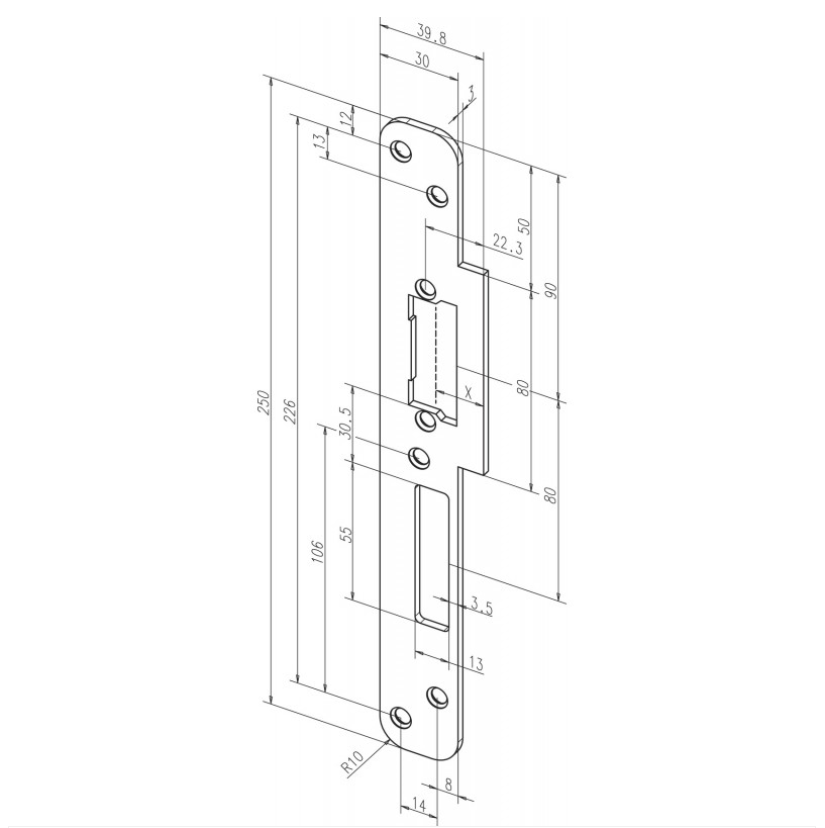 Striking plate Eff Eff Assa Abloy 76B35-01