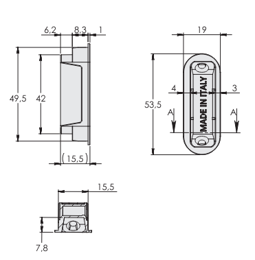 Striking plate for magnetic lock STV W8