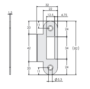 Striking plate for silent lock STV Z2